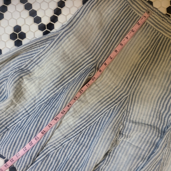 Free People Candace Midi Skirt Blue Stripe Medium - Picture 8 of 10